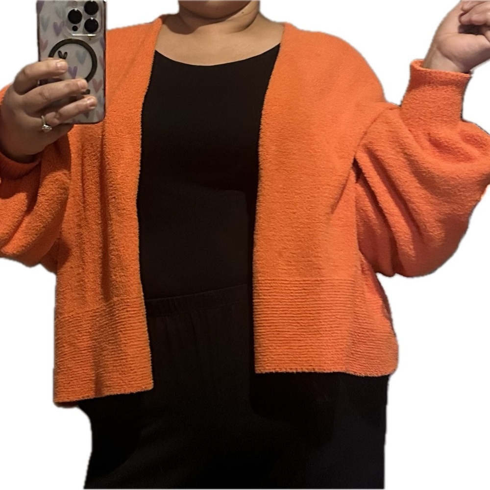 DAVI & DANI Orange Oversized Cardigan
